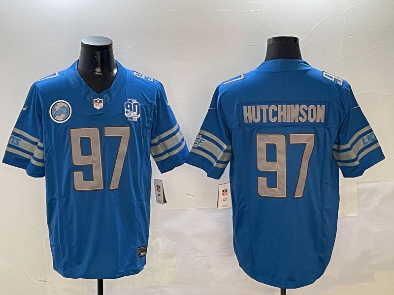 Men Detroit Lions #97 Hutchinson Blue three generations 2024 Nike Limited NFL Jersey style 01023->detroit lions->NFL Jersey